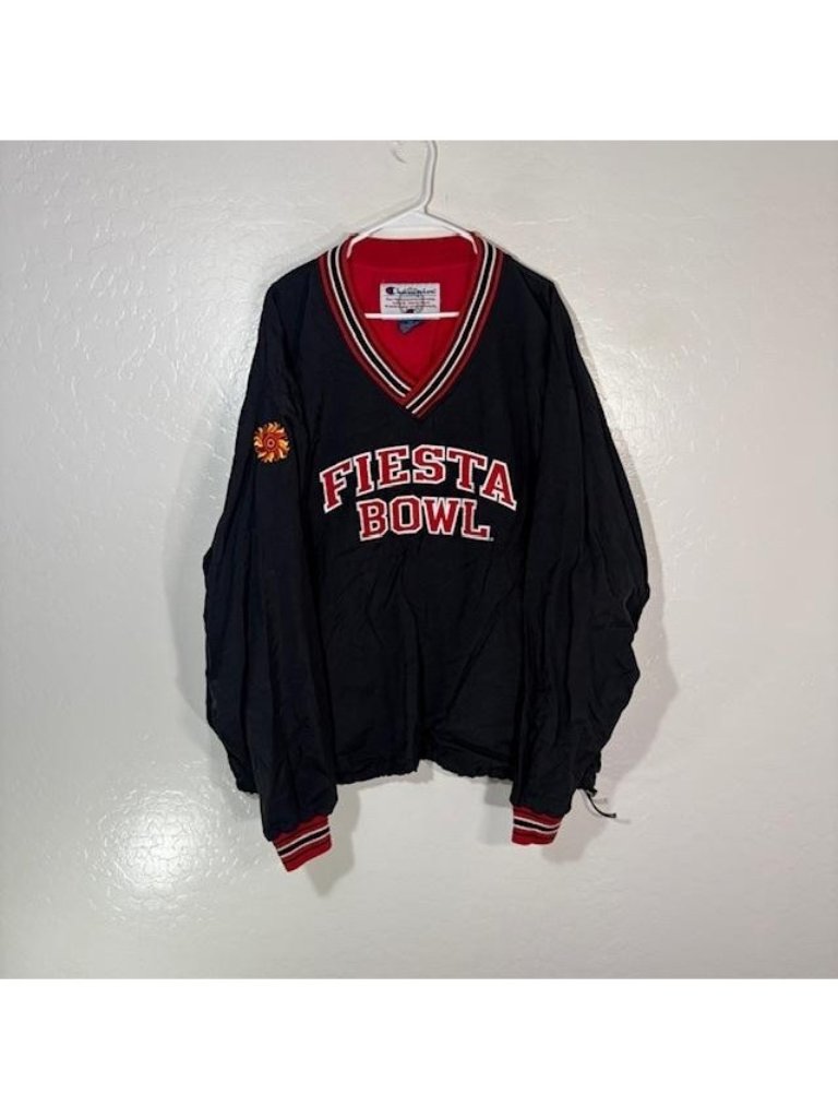 Vintage Fiesta Bowl Jacket Mens 2xl Black Ncaa Football Champion Windbreaker